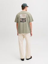 Jack & Jones - Tee Montauk Back Print - Seagrass