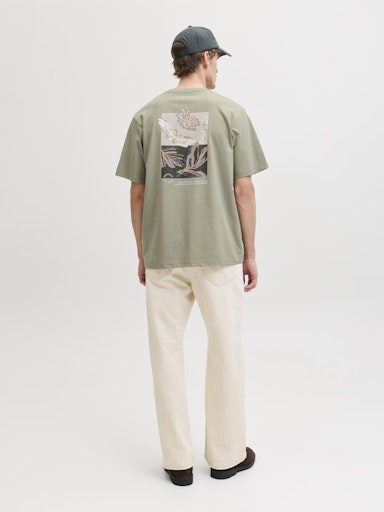 Jack & Jones - Tee Montauk Back Print - Seagrass