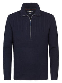 Petrol - Knit Half Zip - Deep Capri (Blauw)