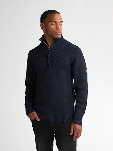 Petrol - Knit Half Zip - Deep Capri (Blauw)